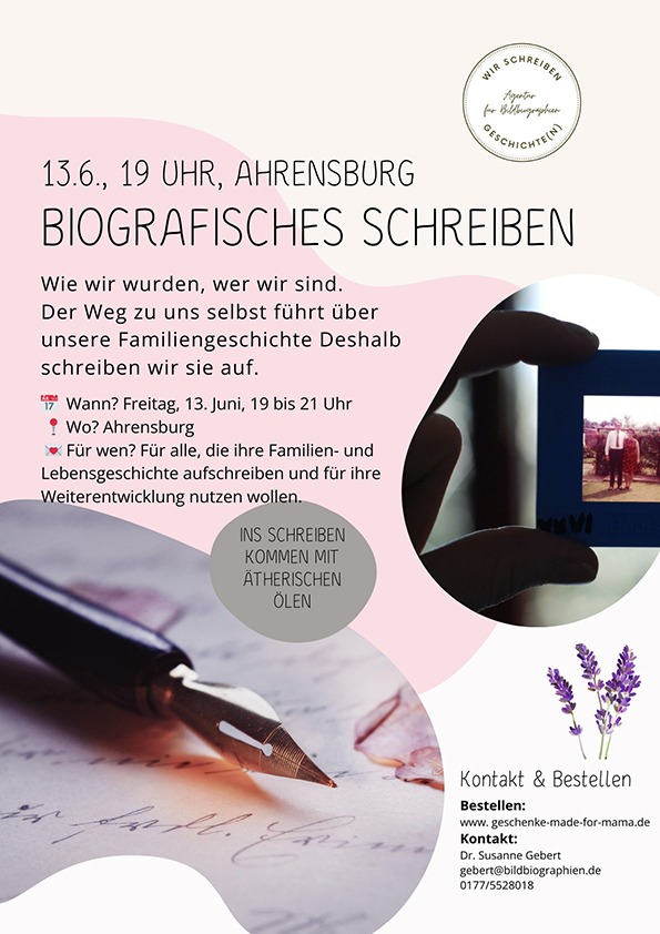Workshop Biografisches Schreiben Ahrensburg Agentur für Bildbiographien