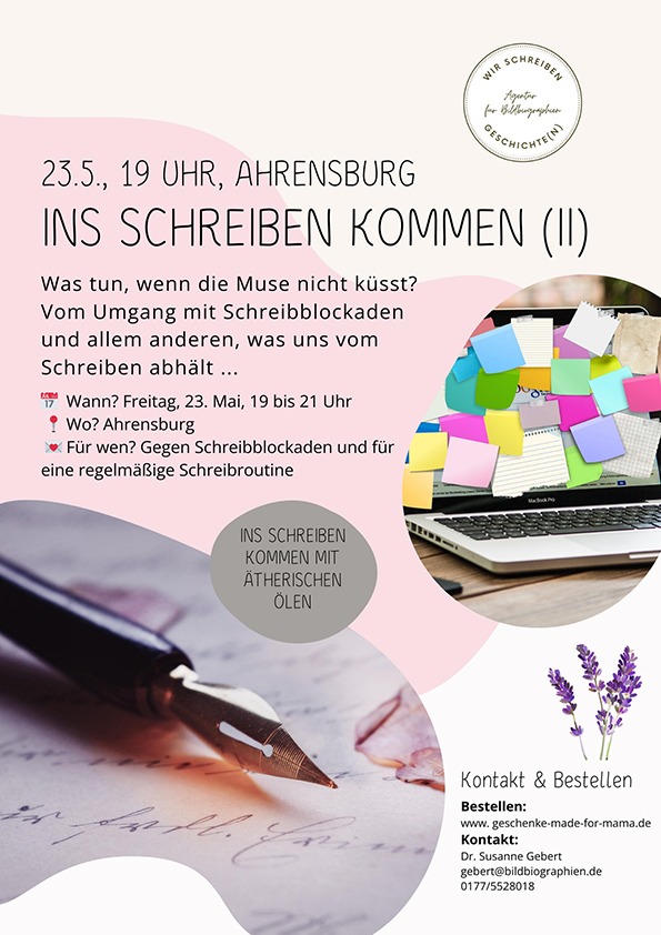 Ins Schreiben kommen Schreibroutine und Schreibblockaden Workshop