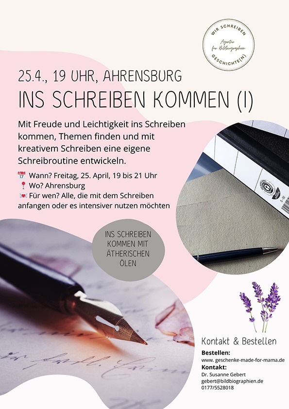Workshop Ins Schreiben kommen Agentur für Bildbiographien