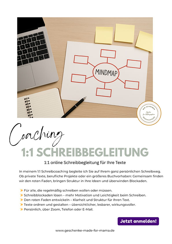 1:1 Schreibbegleitung online – Persönliches Schreibcoaching für Biografie, Buch oder berufliche Texte
